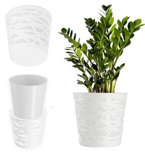Doniczka z wkładem Rusio 17 cm, biała