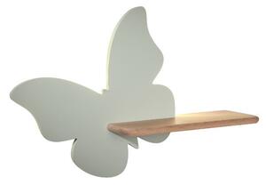 Miętowy kinkiet Butterfly - z półką, LED