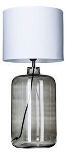 Lampa stołowa Goeteborg - szare szkło, biały abażur