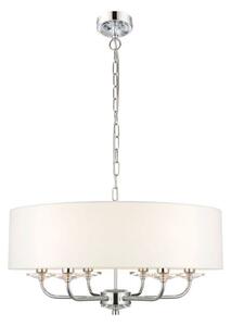 Lampa wisząca Nixon - Endon Lighting - 6 żarówek - biała, srebrna