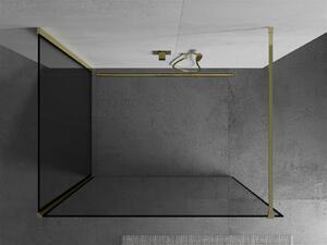 Mexen Kioto ścianka prysznicowa Walk-in 140 x 90 cm, czarny wzór, złota - 800-140-212-50-70-090