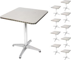 Zestaw 10 aluminiowych stolików bistro M28, stół ogrodowy, prostokątny 60 cm