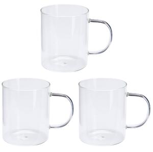 Kubek szklany z dużym uchem VUNI, 3 x 400 ml