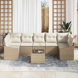 Zestaw sof beżowy i kremowy 55 x 55 x 37 cm polirattan