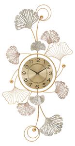 Zegar ścienny z metalową dekoracją LEAVY, 102 x 52,5 cm