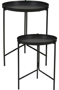Zestaw dwóch stolików pomocniczych z metalu, Ø 31cm, Ø 36 cm