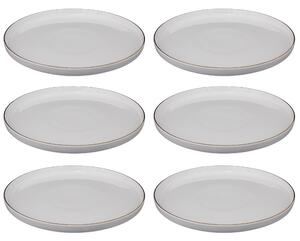 Talerze obiadowe porcelanowe SUBLIMA, złota obwódka, 6 sztuk x Ø 27 cm
