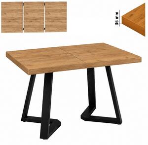 Stół 70x120/170 cm prostokątny rozkładany, blat 3,6 cm, nogi Metalowe „ X Łączone ” | ArtD Home