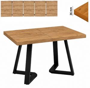 Stół 70x120/270 cm prostokątny rozkładany, blat 3,6 cm, nogi Metalowe „ X Łączone ” | ArtD Home