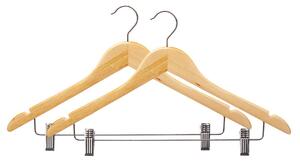 Wieszaki drewniane do szafy z metalowymi klamerkami COMFY PLACES, 2 sztuki