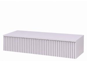 Konsola wisząca z 2 szufladami, front ryflowany, 100 x 38 x 17 cm