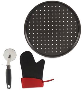 Zestaw do pizzy: blaszka Ø 32 cm, nożyk do pizzy i rękawica