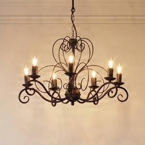 Żyrandol Mauro Luminex, możliwość ściemniania, czarny, salon / jadalnia, metal, antyczny