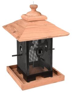 FLAMINGO Karmnik dla ptaków Zulma, 22 cm, drewniany, czarno-brązowy