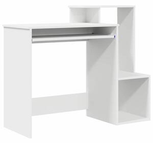 Biurko z pÃ³ÅkÄ biaÅy 106 x 41 x 88.5 cm materiaÅ drewnopochodny