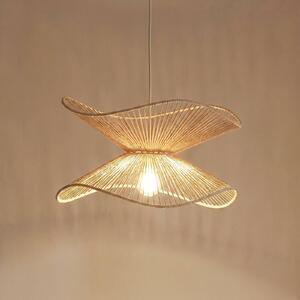 Lampa wisząca Valdorin Lindby, możliwość ściemniania, kremowy / amber, sypialnia, papier / lunolit / lunopal, nowoczesny