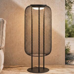 Lampa stojąca LED Lucande Korvyn, czarna, wysokość 80 cm, IP44 Korvyn, czarny, metal, design