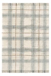 Kremowo-szałwiowy bawełniany dywan odpowiedni do prania/tkany ręcznie 140x190 cm Tartan Blue Sage – Lorena Canals