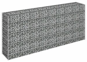 Podwyższona donica gabionowa, galwanizowana stal, 180x30x90 cm