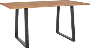 Stół do jadalni 160x90 cm z dębowym blatem i metalowymi nogami