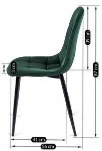 Krzesło tapicerowane do jadalni k417 zielony welur