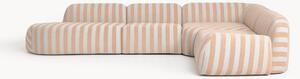 Narożna sofa modułowa XL w paski z szezlongiem Wolke
