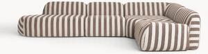 Narożna sofa modułowa XL w paski z szezlongiem Wolke