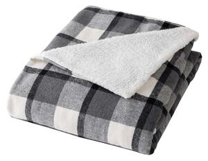 Szary koc z materiału sherpa 125x150 cm Ecossais – douceur d'intérieur