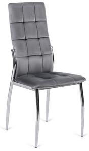 Krzesło tapicerowane do jadalni k416 welurowe ciemny popiel