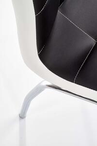 Krzesło tapicerowane do jadalni k186 czarny/biały ekoskóra