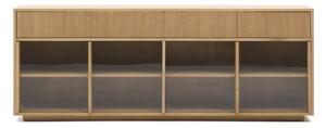 Witryna w dekorze dębu z drzwiami przesuwnymi w naturalnym kolorze 200x80x40 cm Helvine – Kave Home