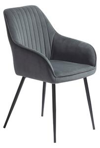 Szare tapicerowane fotele jadalniane zestaw z podłokietnikami 2 szt. Nolan Stripe – Unique Furniture