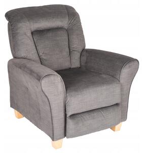 Fotel rozkładany wypoczynkowy z podnóżkiem bard szary