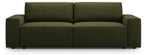 Ciemnozielona rozkładana sofa z materiału bouclé 247 cm Jodie – Micadoni Home