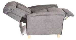 Fotel rozkładany wypoczynkowy z podnóżkiem bard szary