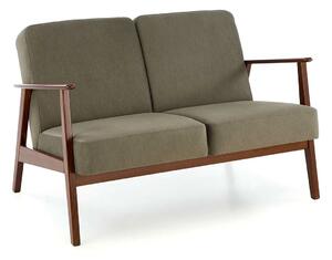 Oliwkowa drewniana sofa tapicerowana H9-D49