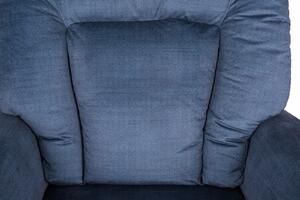 Fotel rozkładany wypoczynkowy z podnóżkiem bard niebieski