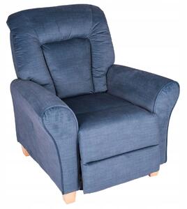 Fotel rozkładany wypoczynkowy z podnóżkiem bard niebieski