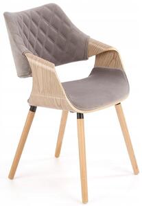Krzesło tapicerowane z drewna giętego do salonu k396 szare