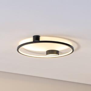 Milagro Lighting Lampa sufitowa LED Saturno, czarna, Ø 50 cm, metal, 4000 K