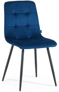 EMWOmeble Krzesło tapicerowane granatowe ZOFIA (DC-6401) welur