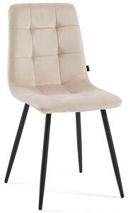 MebleMWM Krzesło tapicerowane DC-6401 | Beżowy welur #5 | Outlet