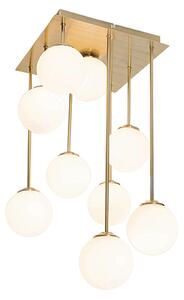 Moderne plafondlamp goud met opaal glas 9-lichts - Athens Oswietlenie wewnetrzne