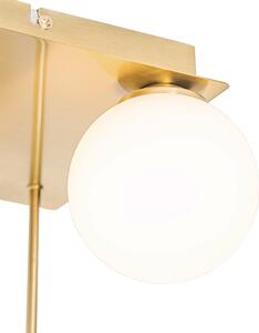 Nowoczesna lampa sufitowa złota z opalowym szkłem 5-light - Ateny Oswietlenie wewnetrzne