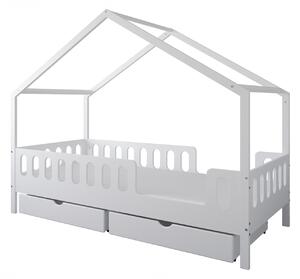 Łóżko dziecięce MINI HOME 160x80 - Białe