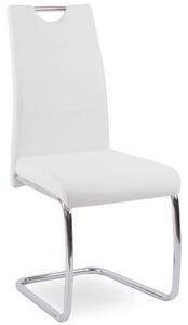 Krzesło tapicerowane do jadalni ekoskóra k211 białe chrom