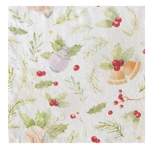 Świąteczny lniany obrus Linen Tales Merry, 140x140 cm