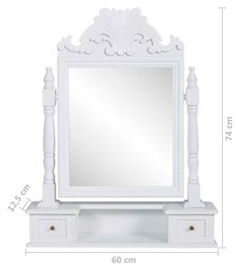 Biała klasyczna toaletka z lustrem na biurko - Otrava