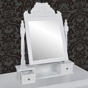 Biała klasyczna toaletka z lustrem na biurko - Otrava