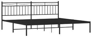 Czarne metalowe łóżko małżeńskie 200x200 cm - Envilo